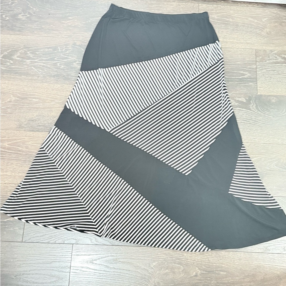 Chico's Asymmetrical Black and White Skirt